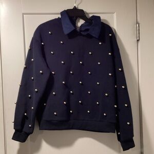 NWT on 12th Size M Sweatshirt with Pearl Accents